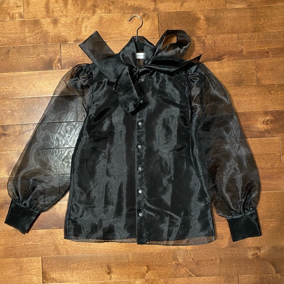 NWT Aritzia Babaton Bow Blouse - Picture 5 of 6